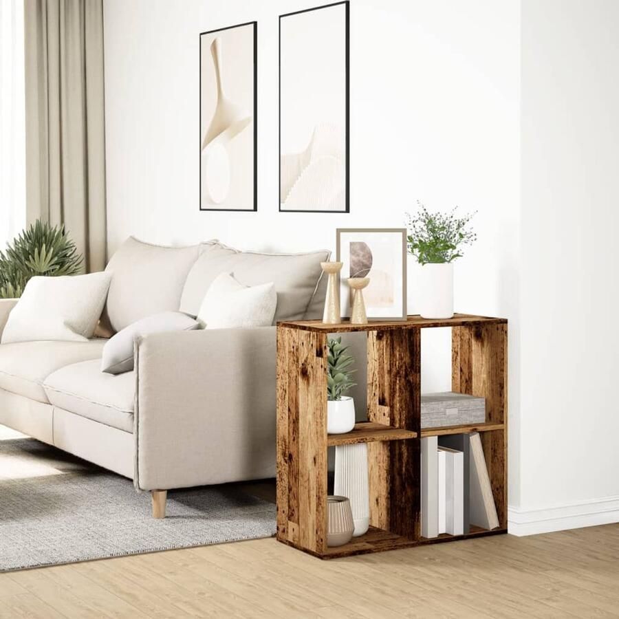 FIONERA Kamerscherm boekenkast 69 5x29x69 5 cm hout oud houtkleur