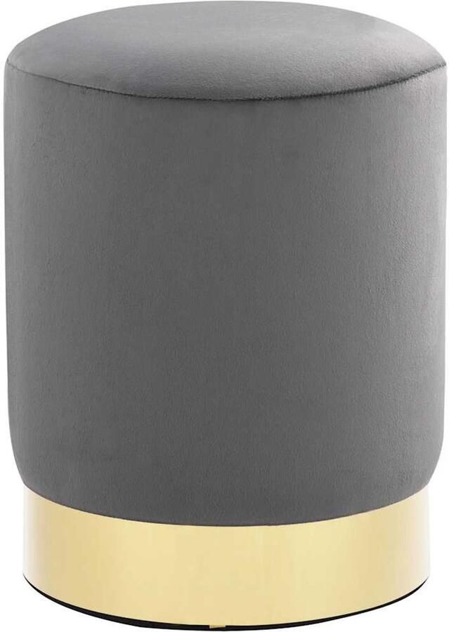 FIONERA Kruk fluweel donkergrijs en goudkleurig