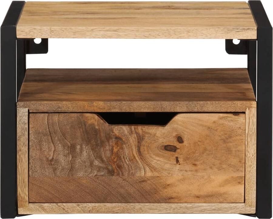 FIONERA Nachtkastje wandgemonteerd 35x35x25 cm massief acaciahout