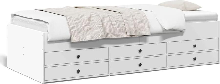 FIONERA Slaapbank met lades zonder matras 100x200 cm wit