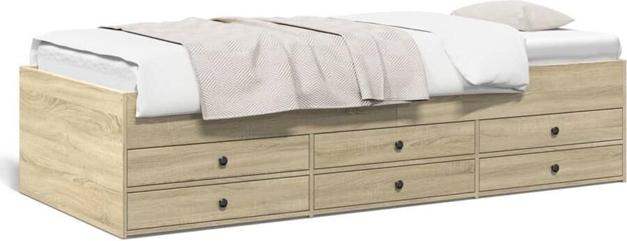 FIONERA Slaapbank met lades zonder matras 100x200cm sonoma eikenkleurig