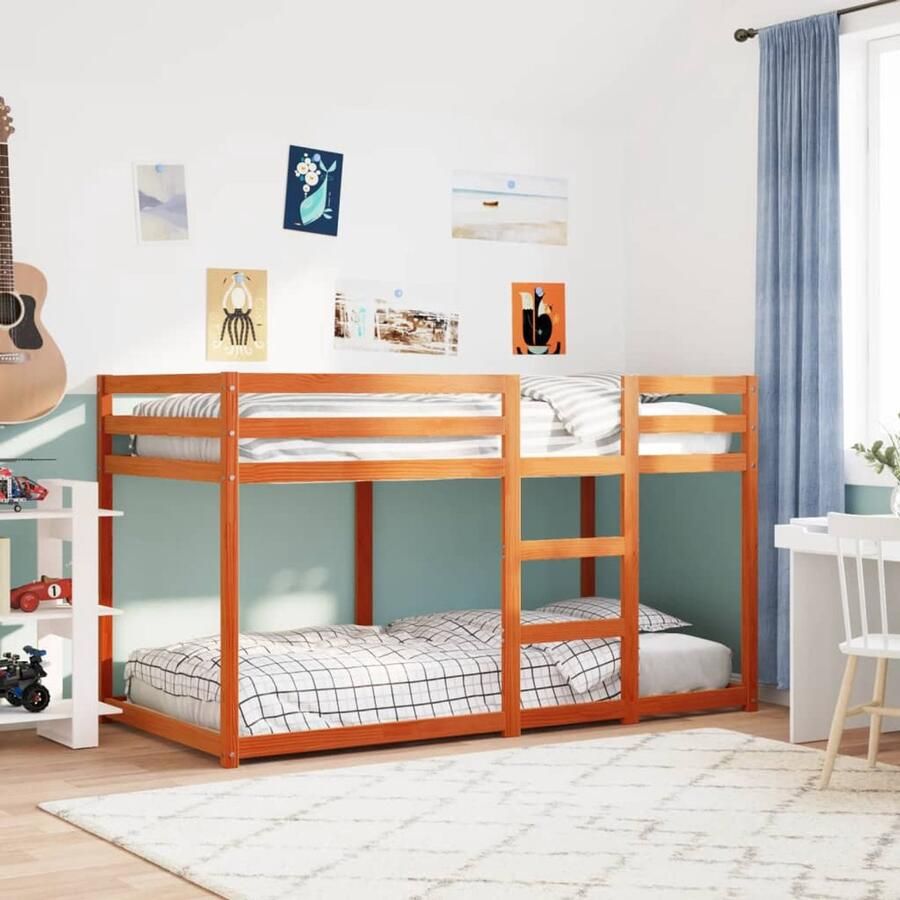 VidaXL -Stapelbed-massief-grenenhout-wasbruin-90x190-cm - Foto 2