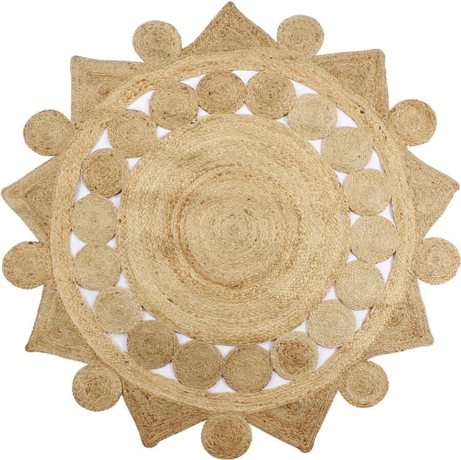 FIONERA Vloerkleed handgemaakt 90 cm gevlochten jute