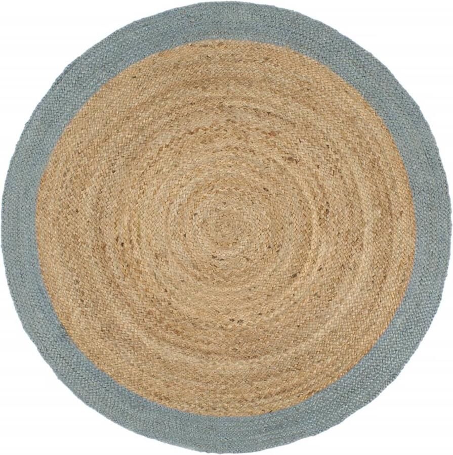 FIONERA Vloerkleed handgemaakt met olijfgroene rand 240 cm jute