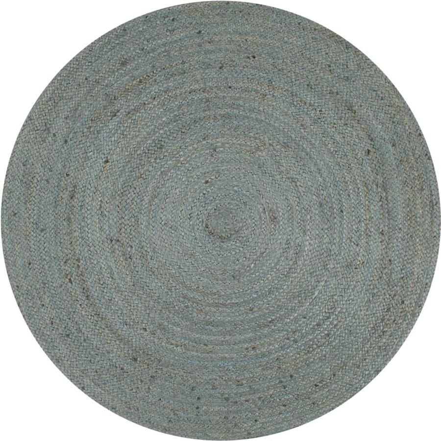 FIONERA Vloerkleed handgemaakt rond 120 cm jute olijfgroen