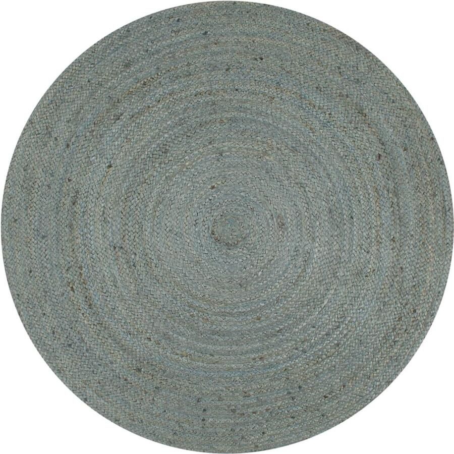 FIONERA Vloerkleed handgemaakt rond 150 cm jute olijfgroen