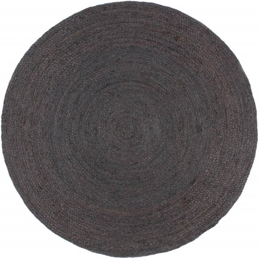 FIONERA Vloerkleed handgemaakt rond 210 cm jute donkergrijs