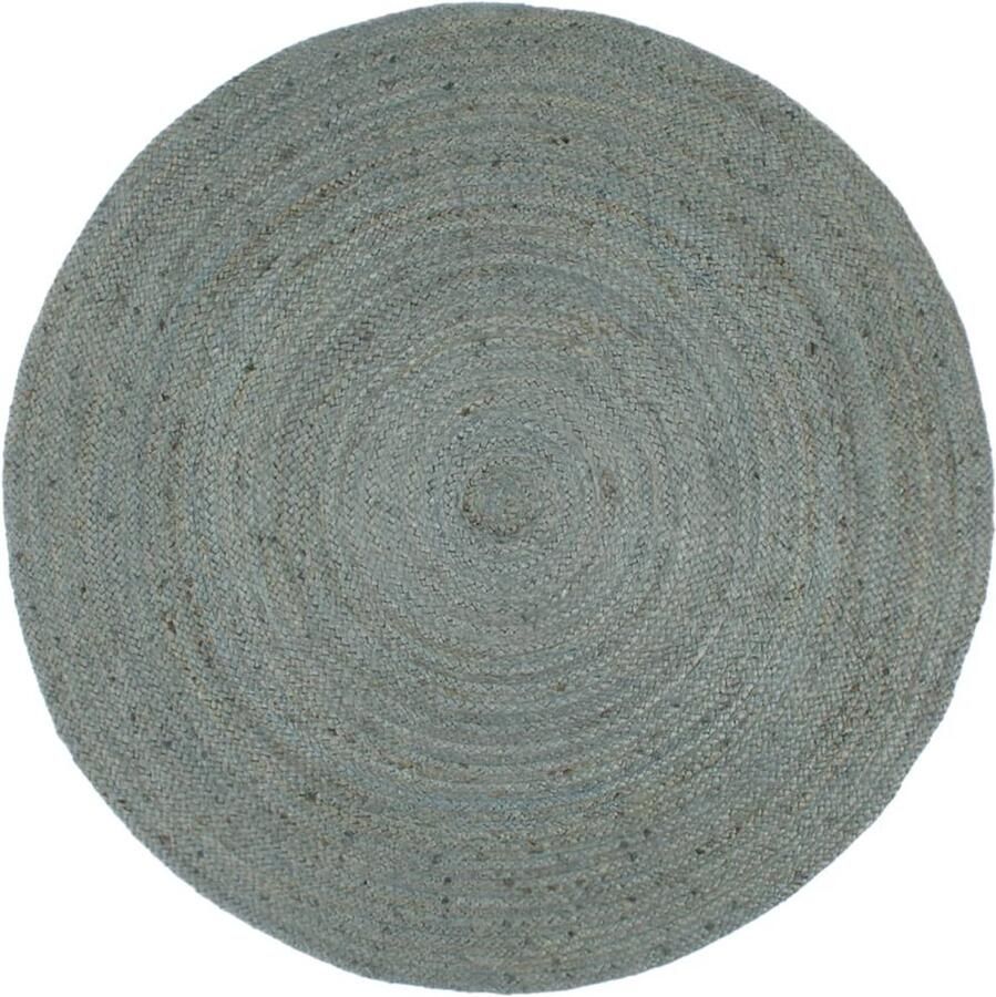 FIONERA Vloerkleed handgemaakt rond 240 cm jute olijfgroen