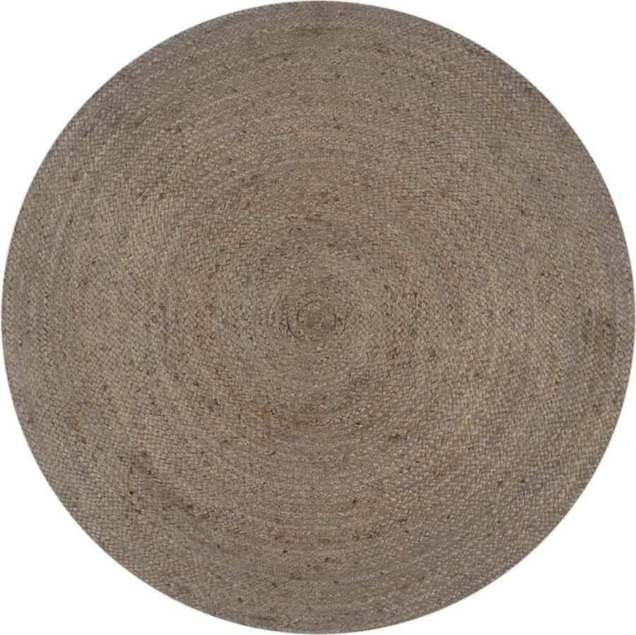 FIONERA Vloerkleed handgemaakt rond 90 cm jute grijs