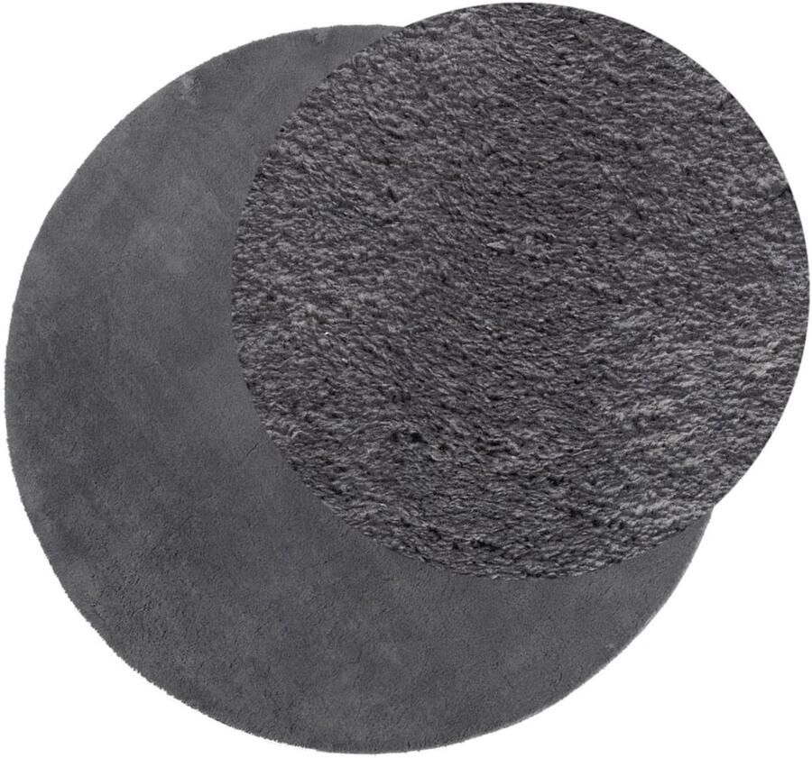 FIONERA Vloerkleed HUARTE laagpolig zacht wasbaar ? 80 cm antraciet