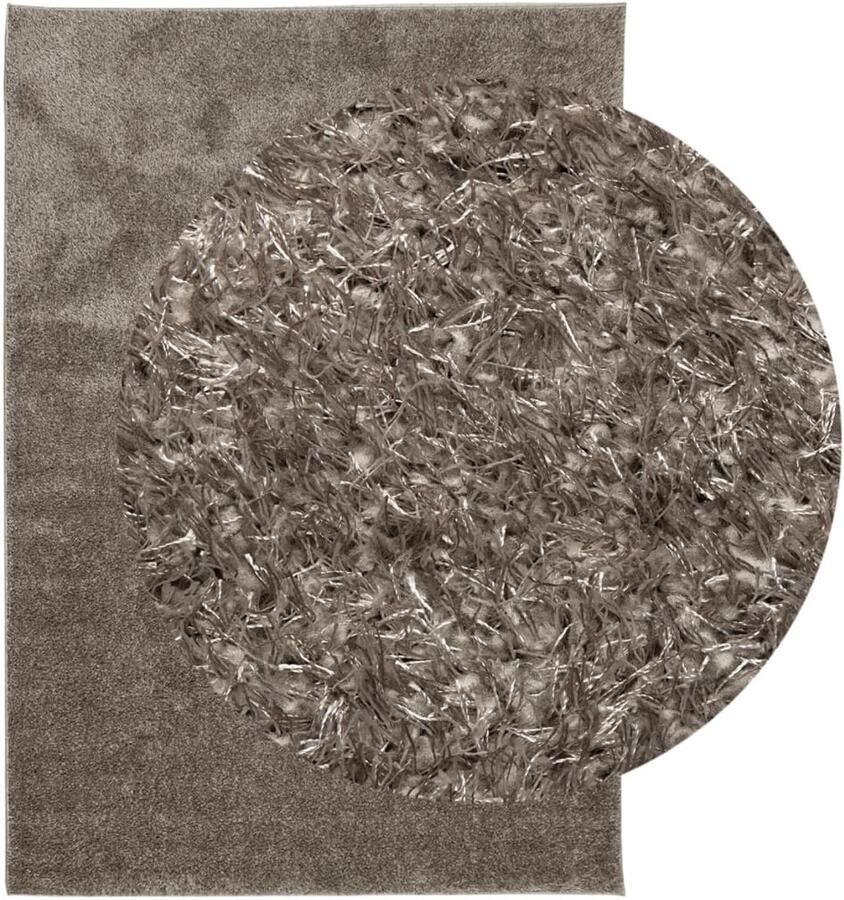 FIONERA Vloerkleed ISTAN hoogpolig glanzend 140x200 cm grijs