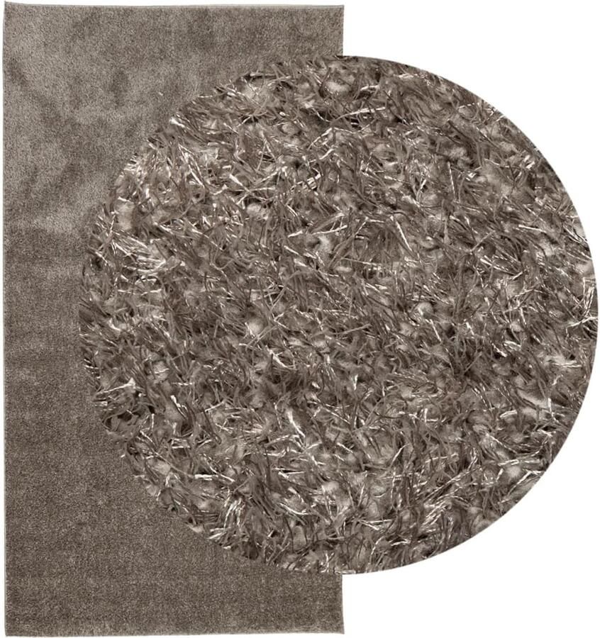 FIONERA Vloerkleed ISTAN hoogpolig glanzend 80x150 cm grijs