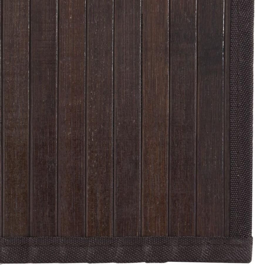 FIONERA Vloerkleed rechthoekig 100x400 cm bamboe donkerbruin