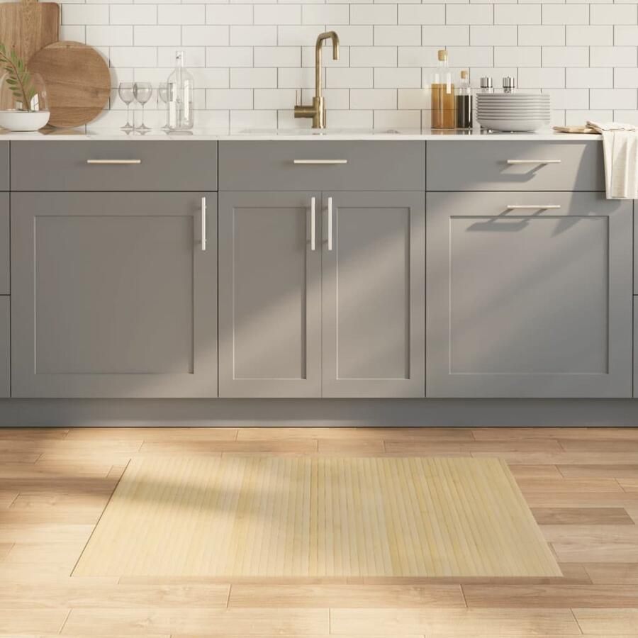 VidaXL Bamboe Vloerkleed 70x100 cm Licht Natuurlijk Bamboetapijt Vloertapijt Vloerkleed Livingroom Decoratie Huiskleed