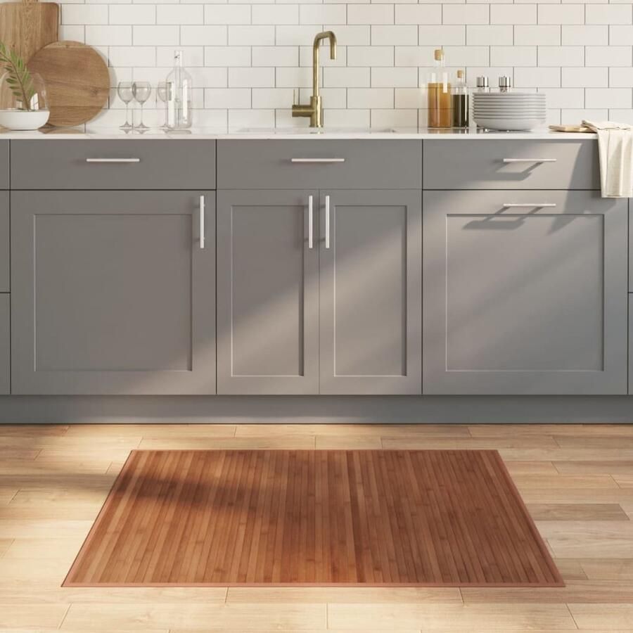 FIONERA Vloerkleed rechthoekig 80x100 cm bamboe bruin