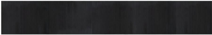 FIONERA Vloerkleed rechthoekig 80x500 cm bamboe zwart