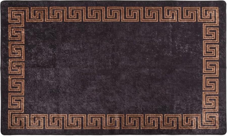 FIONERA Vloerkleed wasbaar anti-slip 120x170 cm zwart en goudkleurig