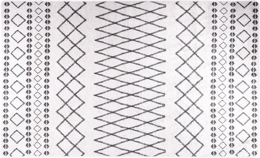 FIONERA Vloerkleed wasbaar anti-slip 120x170 cm zwart en wit