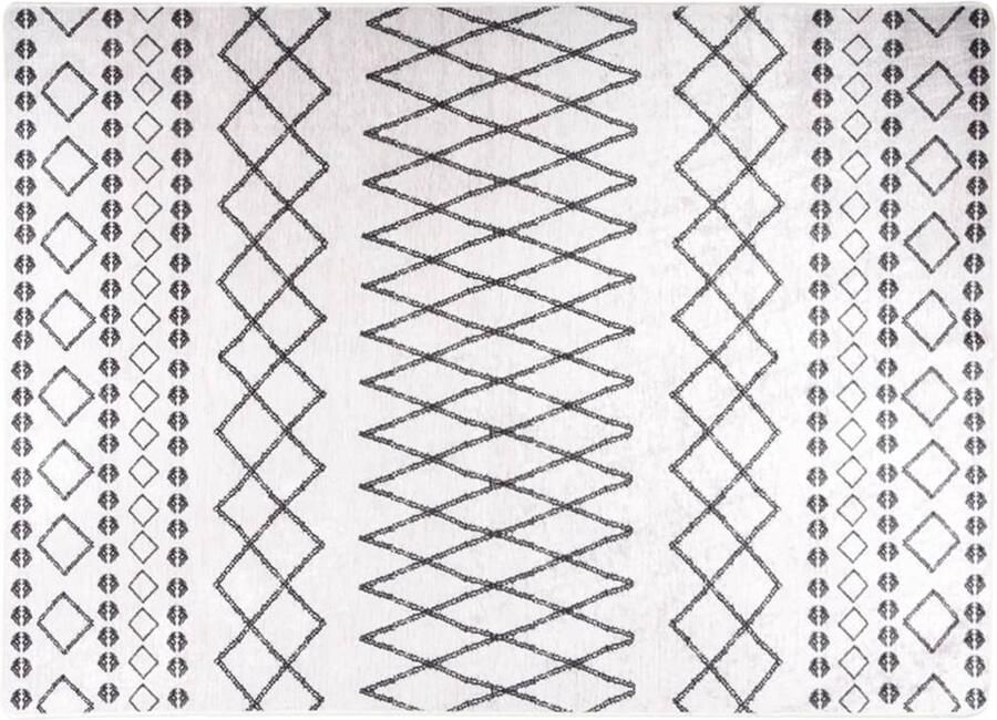 FIONERA Vloerkleed wasbaar anti-slip 120x180 cm zwart en wit