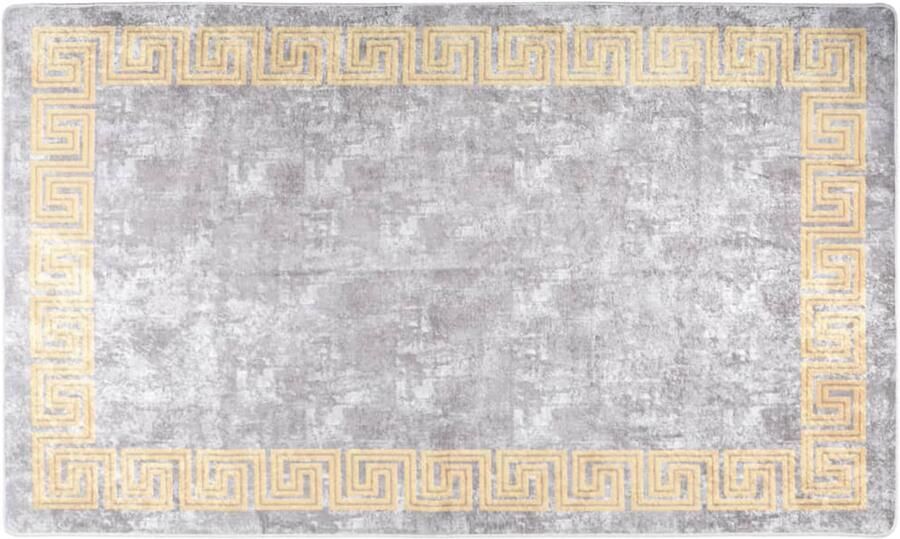 FIONERA Vloerkleed wasbaar anti-slip 150x230 cm grijs en goudkleurig