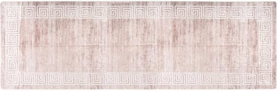 FIONERA Vloerkleed wasbaar anti-slip 80x300 cm beige