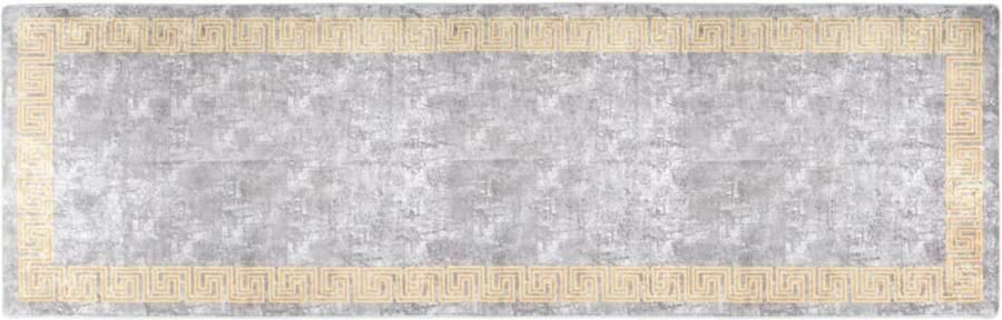 FIONERA Vloerkleed wasbaar anti-slip 80x300 cm grijs