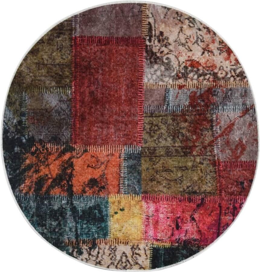 FIONERA Vloerkleed wasbaar anti-slip patchwork ?120 cm meerkleurig