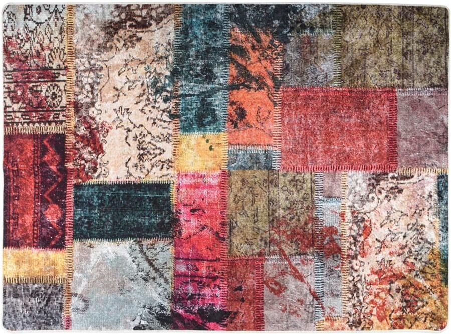 FIONERA Vloerkleed wasbaar anti-slip patchwork 120x180 cm meerkleurig