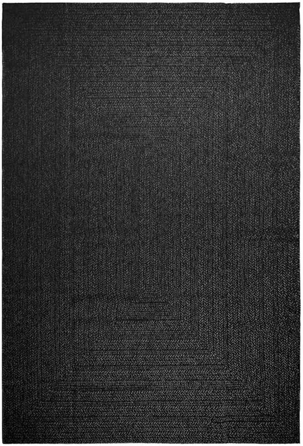 FIONERA Vloerkleed ZIZUR binnen en buiten 240x340cm jute look antraciet