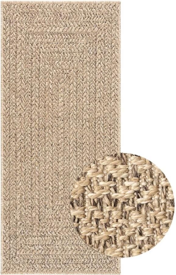 FIONERA Vloerkleed ZIZUR binnen en buiten 80x200 cm jute look