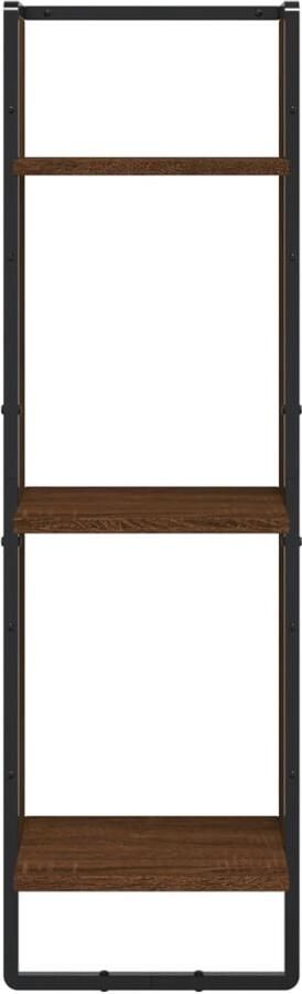 FIONERA Wandrek 3-laags 30x25x100 cm bewerkt hout bruin eikenkleur