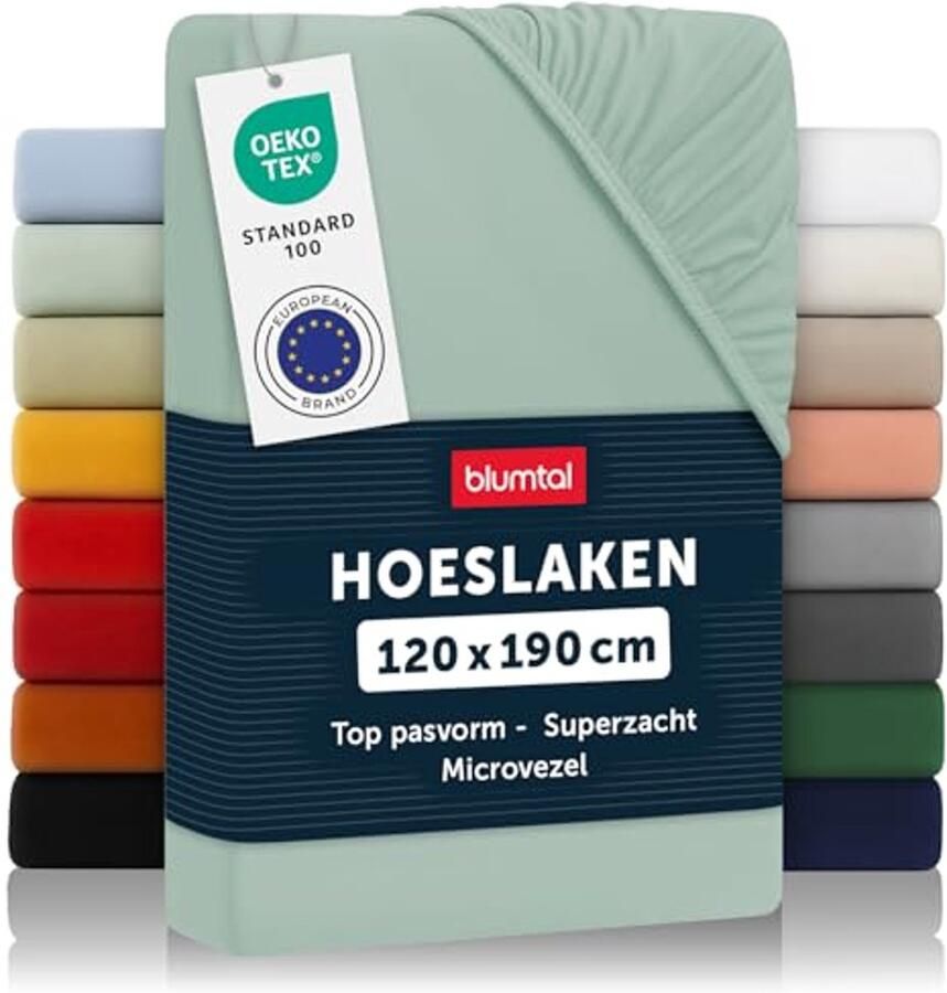 Fitted Sheet Microfibre 120 x 190 cm Ademend en Kreukvrij Hoeslaken voor Tot 25 cm Matras Hoogte Zomer Groen