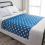 Flanel fleece sterren sprei over bed warme zachte pluche deken voor kinderbank blauw 125 x 150 cm - Thumbnail 1