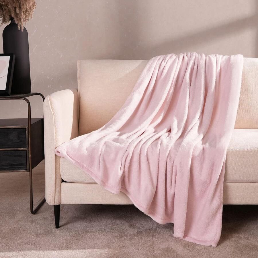 Flanellen fleece ultra zachte grote deken pluizige warme sprei voor slaapkamer tweepersoonsbed 150 x 200 cm