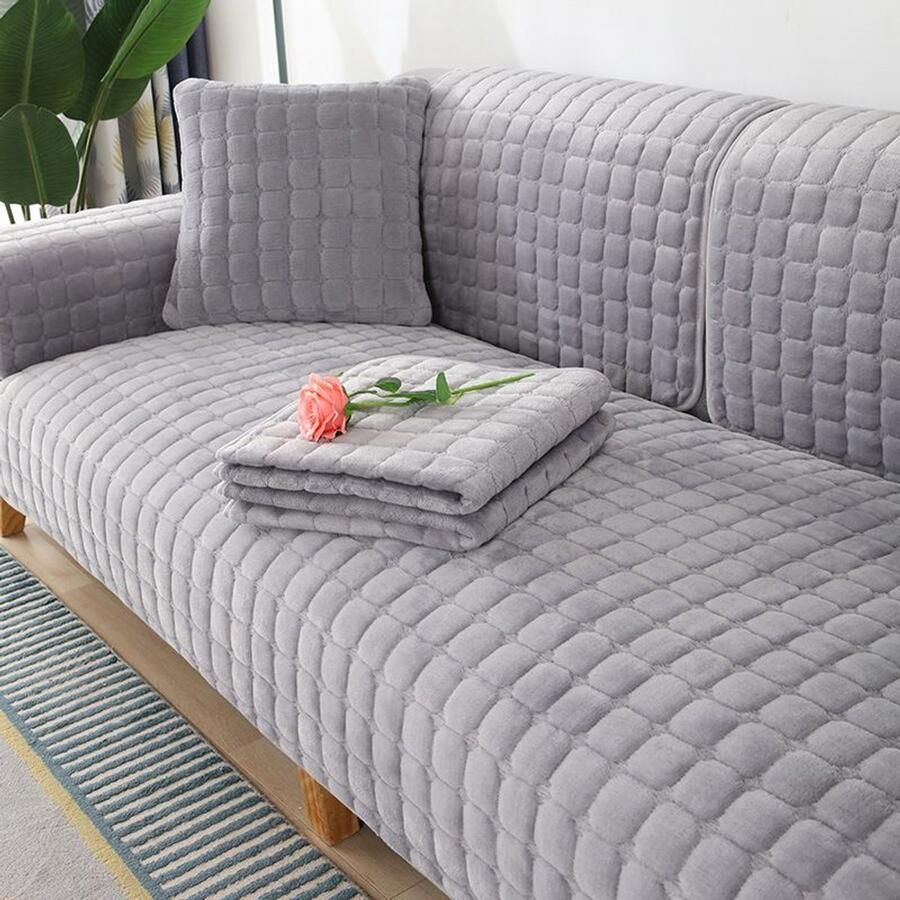 Flanellen Versterkte Bankhoes Antislip Sofa-beschermer Ultra-zachte L-vormige Bankhoes Geschikt Voor Woonkamers Beschermt Banken En Meubels Tegen Huisdieren 90x210 cm