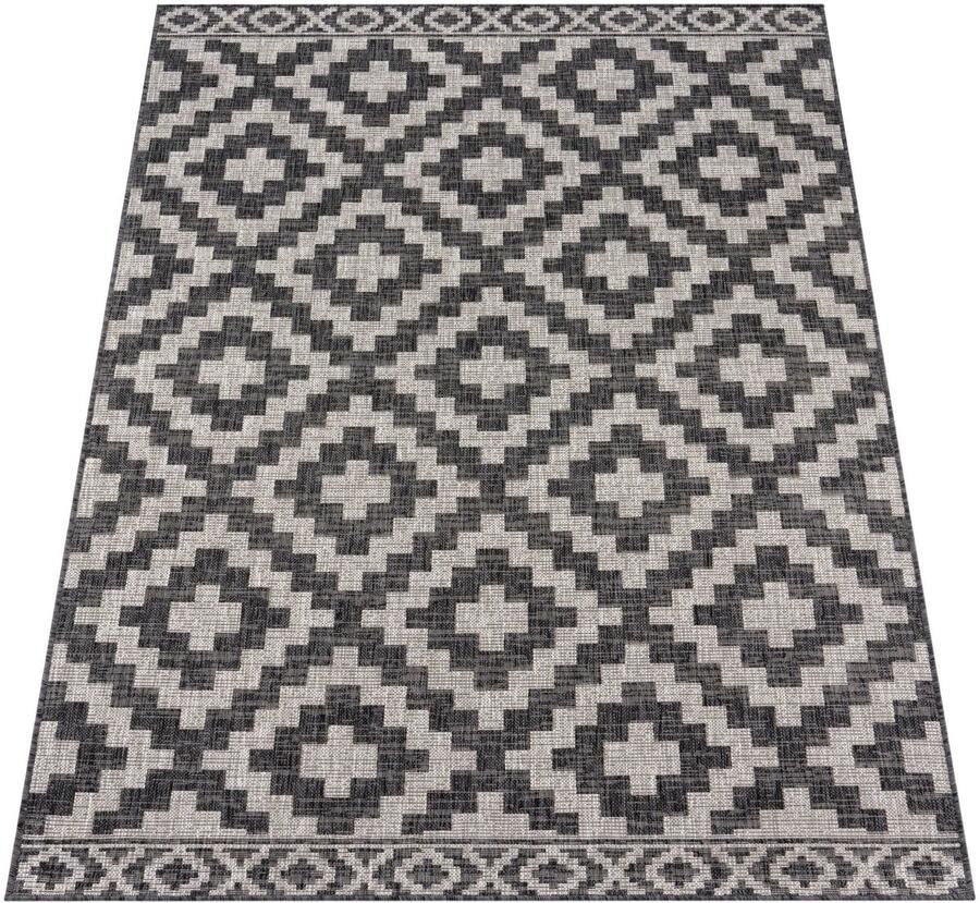 Flatweave Outdoor Rug-Duurzaam en gemakkelijke zorg-Scandinavisch diamantpatroon