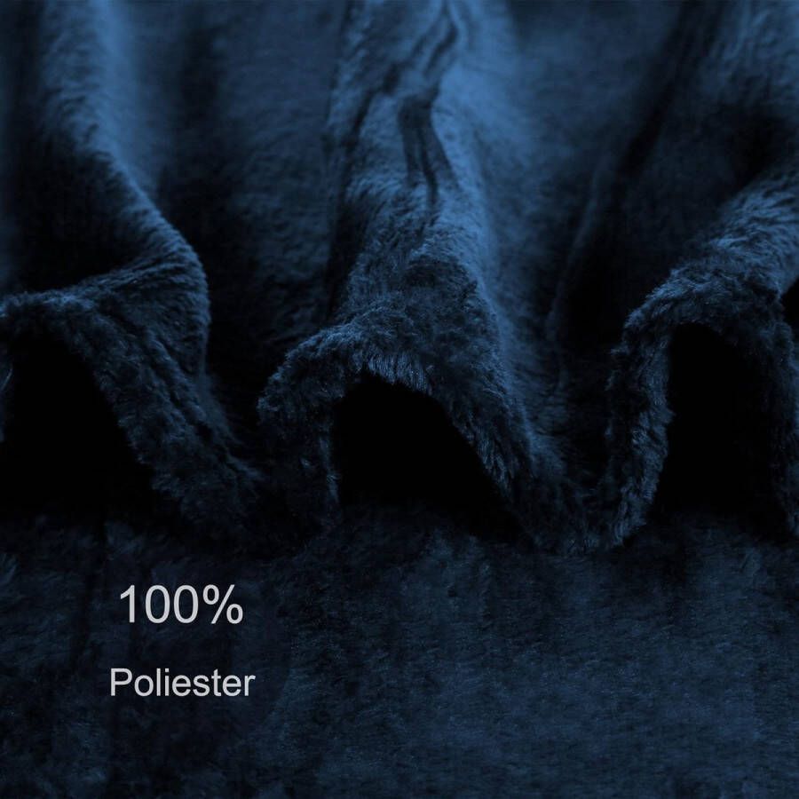 Fleece Deken Extra Zacht 100% Polyester Bankdeken Grote Winterdeken Warme Deken voor Bed Blauw 130x160cm