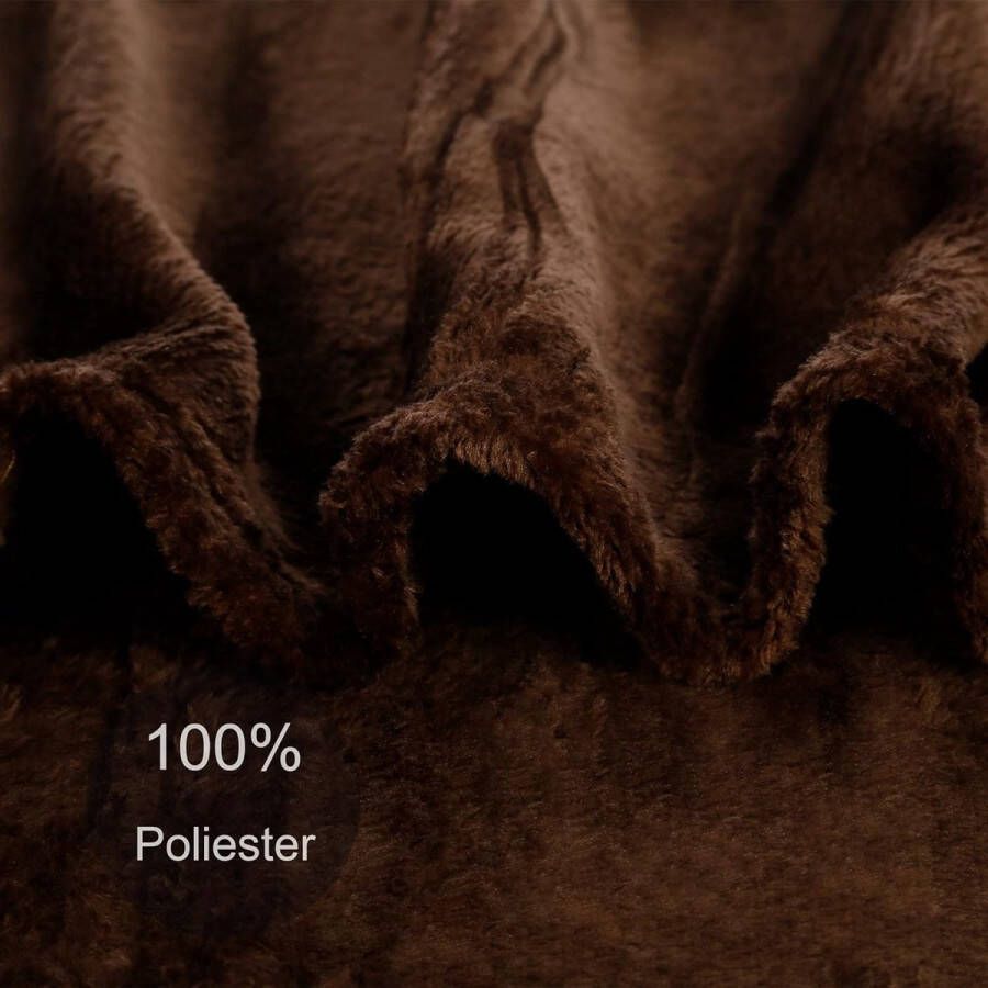 Fleece Deken Extra Zacht 100% Polyester Bankdeken Grote Winterdeken Warme Deken voor Bed Bruin 130x160cm