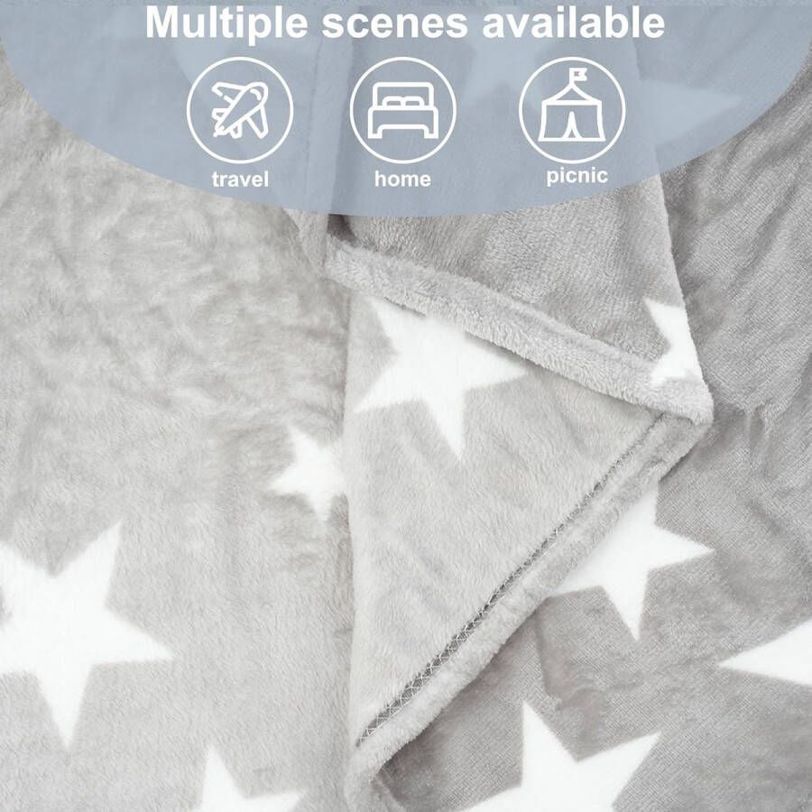 Fleece Deken Extra Zacht 100% Polyester Bankdeken Grote Winterdeken Warme Deken voor Bed Ster 130x160cm