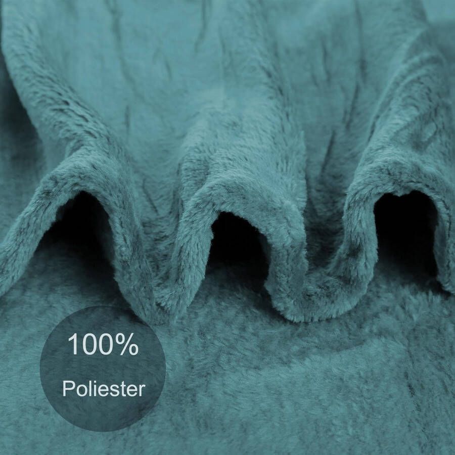 Fleece Deken Extra Zacht 100% Polyester Bankdeken Grote Winterdeken Warme Deken voor Bed Turquoise 130x160cm