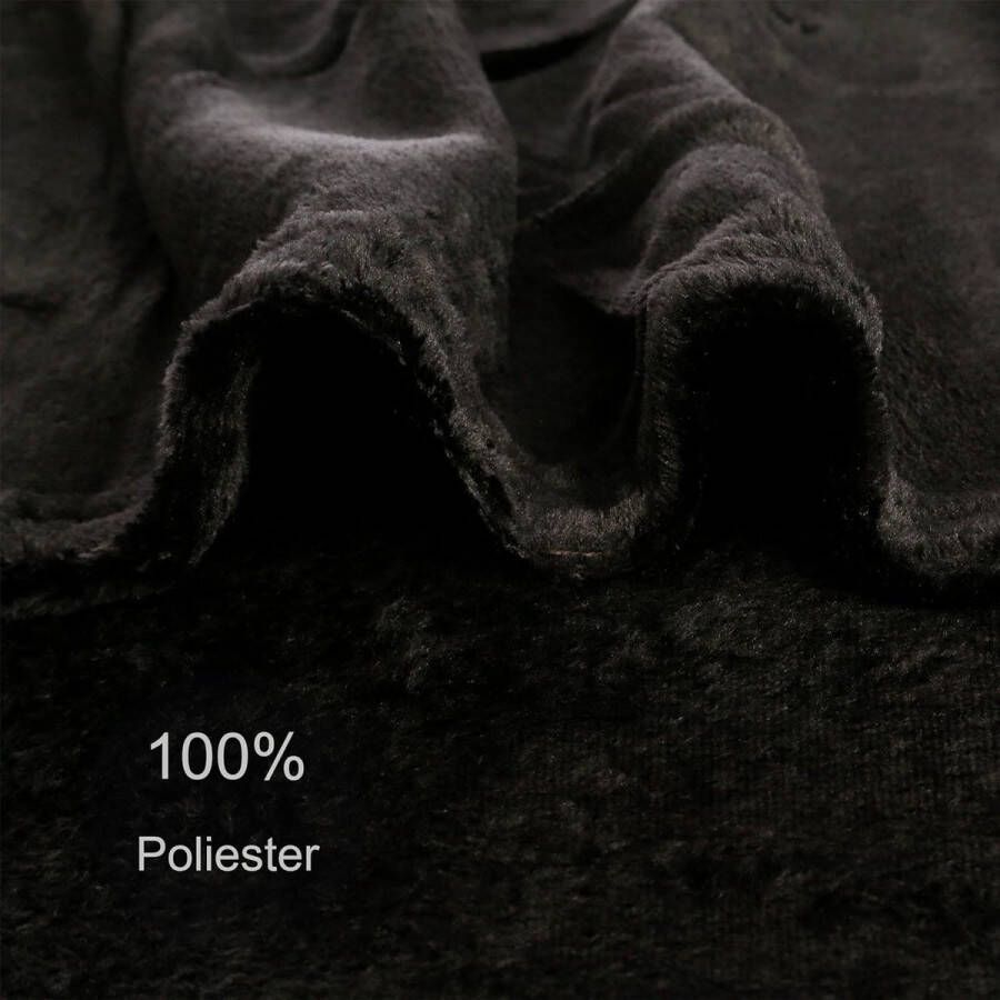 Fleece Deken Extra Zacht 100% Polyester Bankdeken Grote Winterdeken Warme Deken voor Bed Zwart 130x160cm