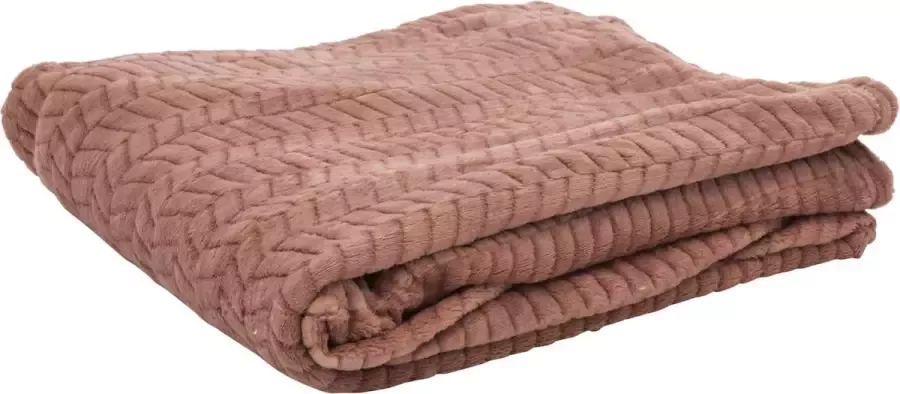 Fleece deken Fleece plaid- 220 x 240 cm Oranje- Met patronen Zacht comfortabel en warm Deken voor op de bank of bed Eyecatcher voor interieur