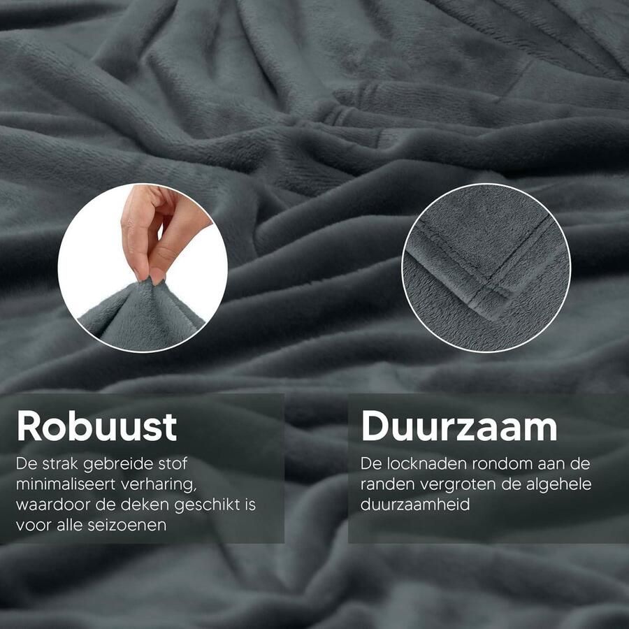 Fleece Deken Grijs 150x200 cm Warme Zachte en Dikke Deken voor Alle Seizoenen Deken voor Bedden Banken Stoelen
