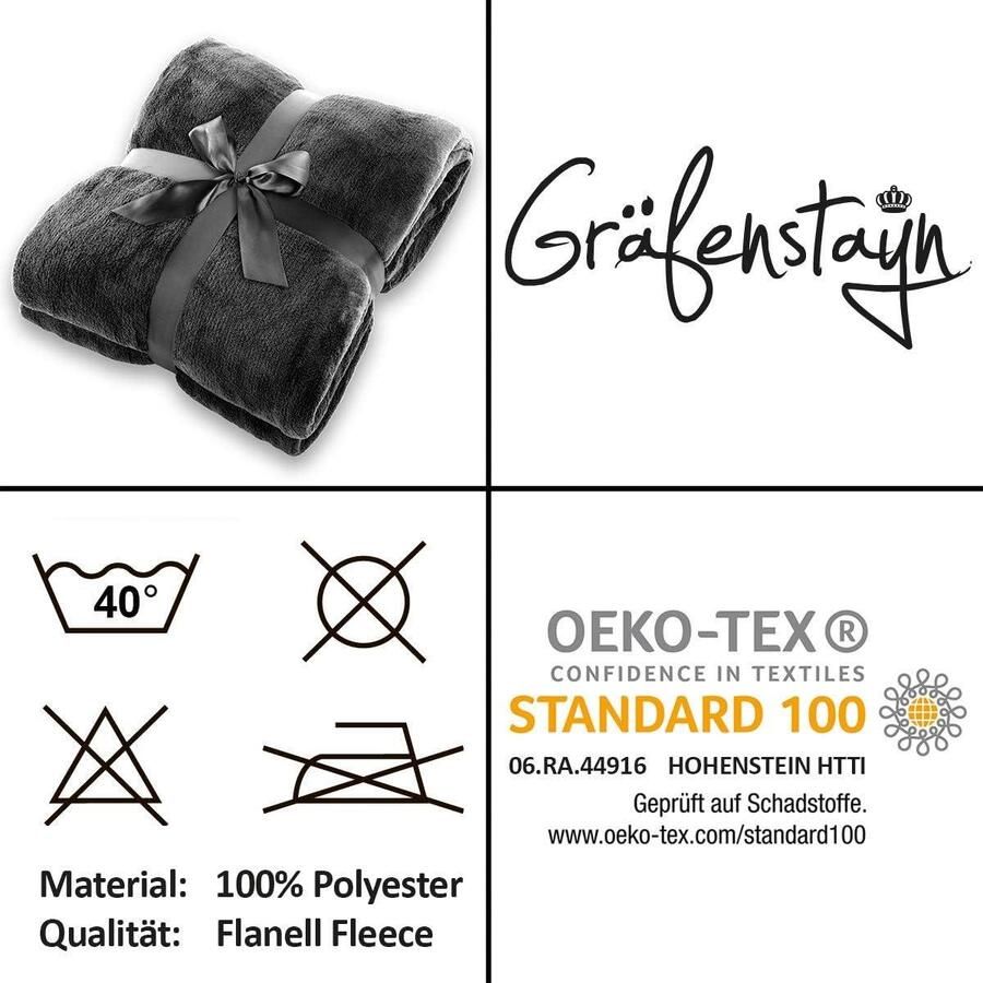 Fleece deken knuffeldeken fluffy super zacht hoge kwaliteit woondeken sprei sofa deken zomerdeken elegante gooideken sofa bank Zwart 200x150 cm