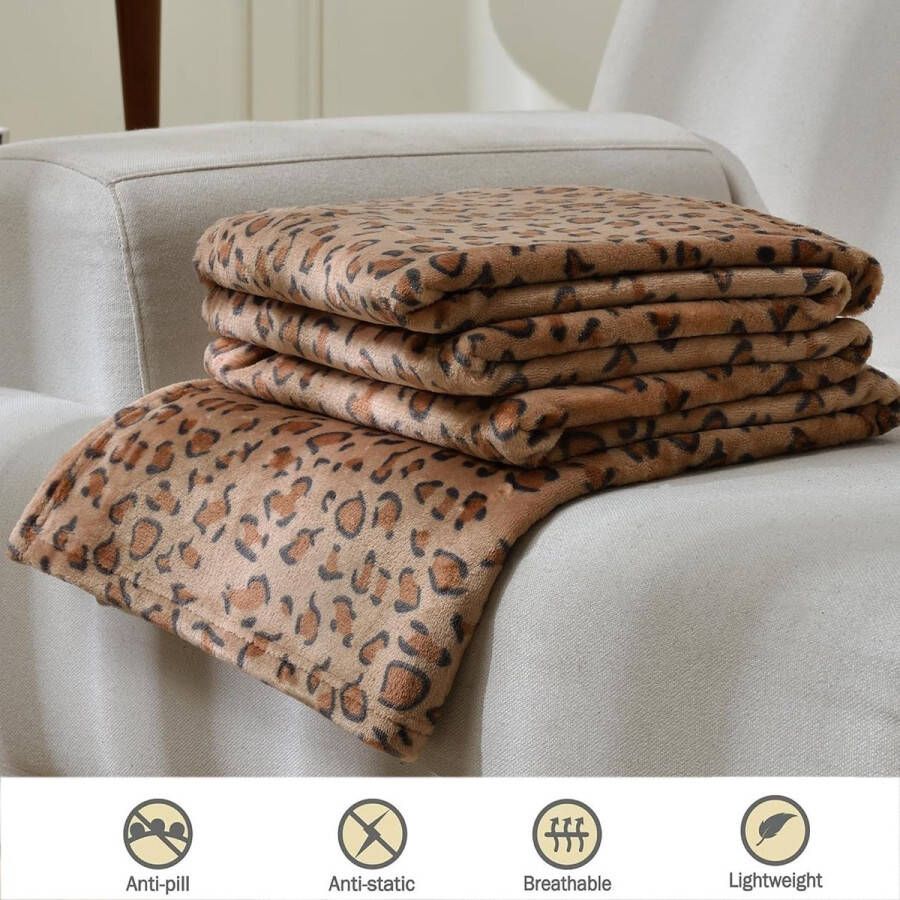 Fleece deken nieuwe luipaardprint deken pluizige lichtgewicht superzachte microvezel flanellen dekens voor bank bed bank luxe warm en gezellig voor alle seizoenen 127 cm x 152 cm