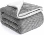 Fleece deken pluizige Sherpa Fleece Blanke Solid Granule Dekens voor Bed en Bank Enkele maat Zachte Warme Microfiber Sprei Reizen Maat 125x150cm 50x60 Inch Donkergrijs - Thumbnail 1