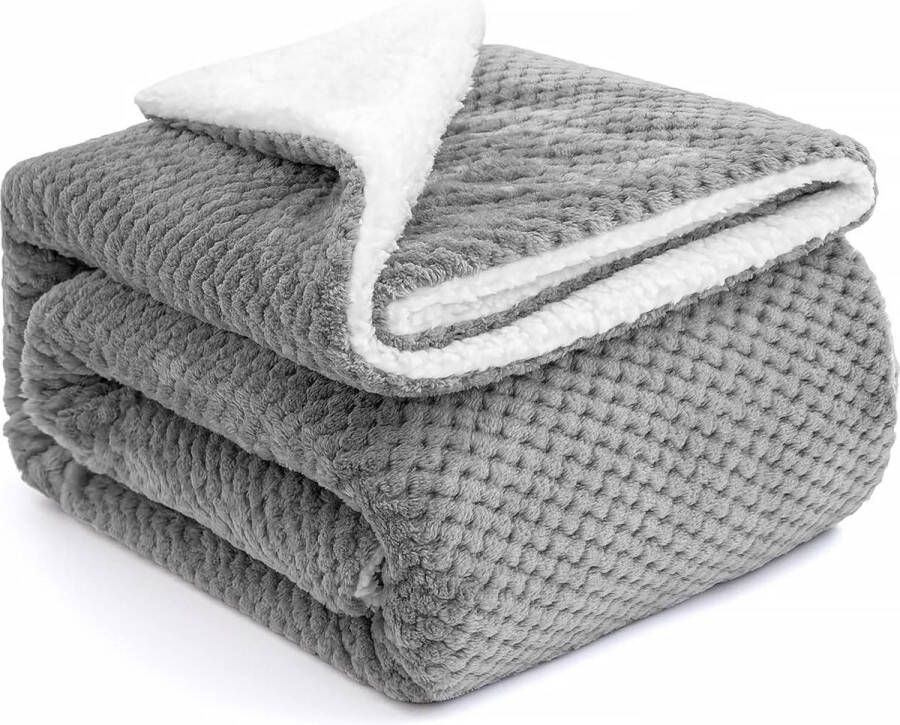 Fleece deken pluizige Sherpa Fleece Blanke Solid Granule Dekens voor Bed en Bank Enkele maat Zachte Warme Microfiber Sprei Reizen Maat 125x150cm 50x60 Inch Donkergrijs