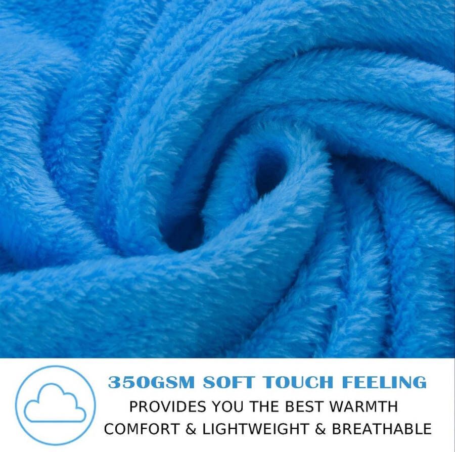 Fleece Deken Tweepersoonsbed Superzacht Microfiber Bank Deken Warm Comfortabel Antistatisch Hemelsblauw 220x240cm