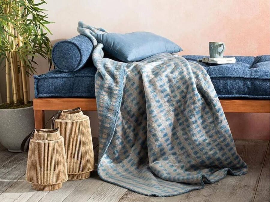 Fleece deken werpdeken voor bank of bed werpgrootte zachte pluche pluizige gezellige werpdekens voor reizen kamperen picknicken strand buiten 51 67 (130x170 cm) blauw