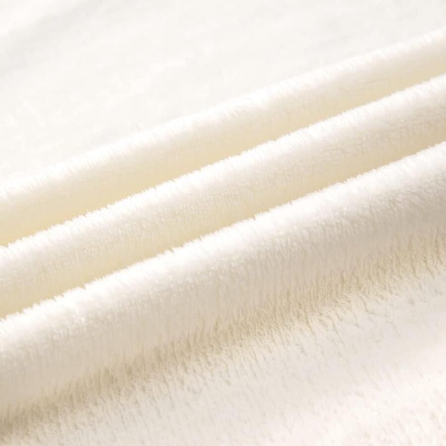 Fleece Dekens Flanellen Fleecedeken met Pompons 1 stuk Luizig Warm Perfect Geschikt voor Bed Bank Slaapkamer Reizen 170 x 210cm Beige